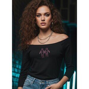 Vintage 90s Smudge Studded Gemini Zodiac Raw Hem Tee | Grunge Streetwear Baddie